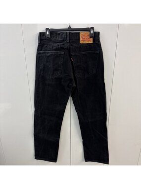 Levis 505 Regular Fit Mens Jeans 32x32 Black Straight Leg Denim